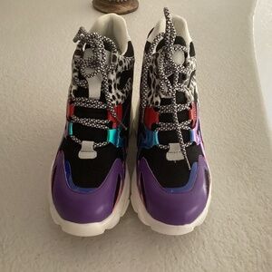 Anthony Wang Collection Logan -01 Platform Sneakers, Size 8.5, Color Multi NEW